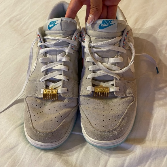 Nike Dunk Low SE Barber Shop Grey Gold Hair clip - Picture 8 of 12
